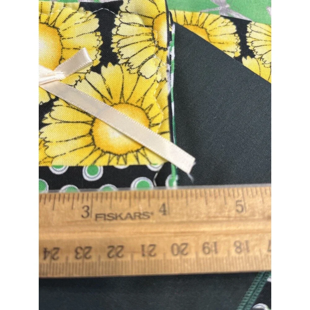 12pc Quilted Yellow Flowers Dragonfly Placemats Napkins Coasters Amish Made New